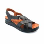 Boxer 98421 (μαύρο δέρμα) γυναικεία σανδάλια