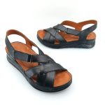 Boxer 98421 (μαύρο δέρμα) γυναικεία σανδάλια