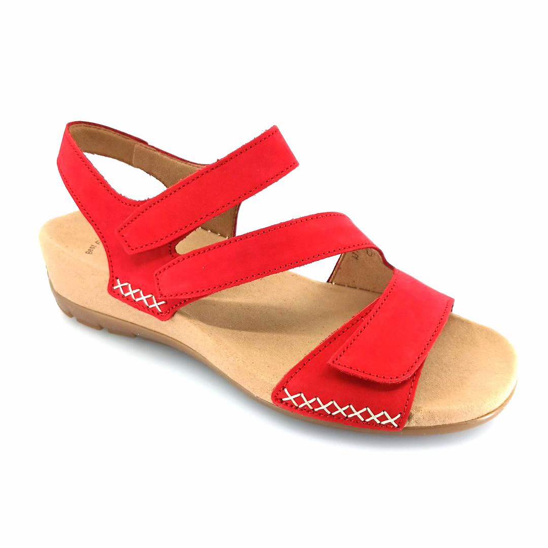 gabor-43.734.15-red-1 Gabor 43.734.15 γυναικεία πέδιλα (κόκκινο δέρμα nubuck)