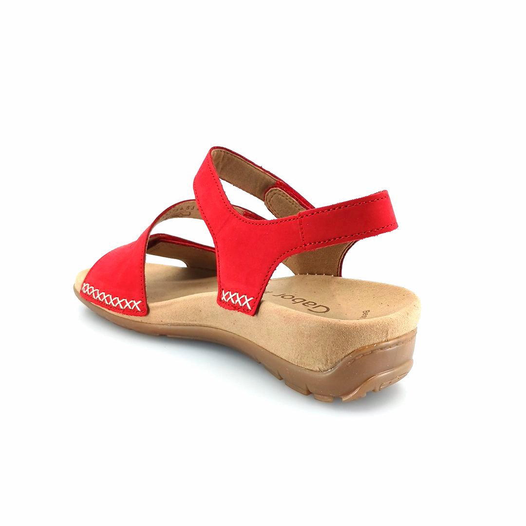 Gabor 43.734.15 γυναικεία πέδιλα (κόκκινο δέρμα nubuck)