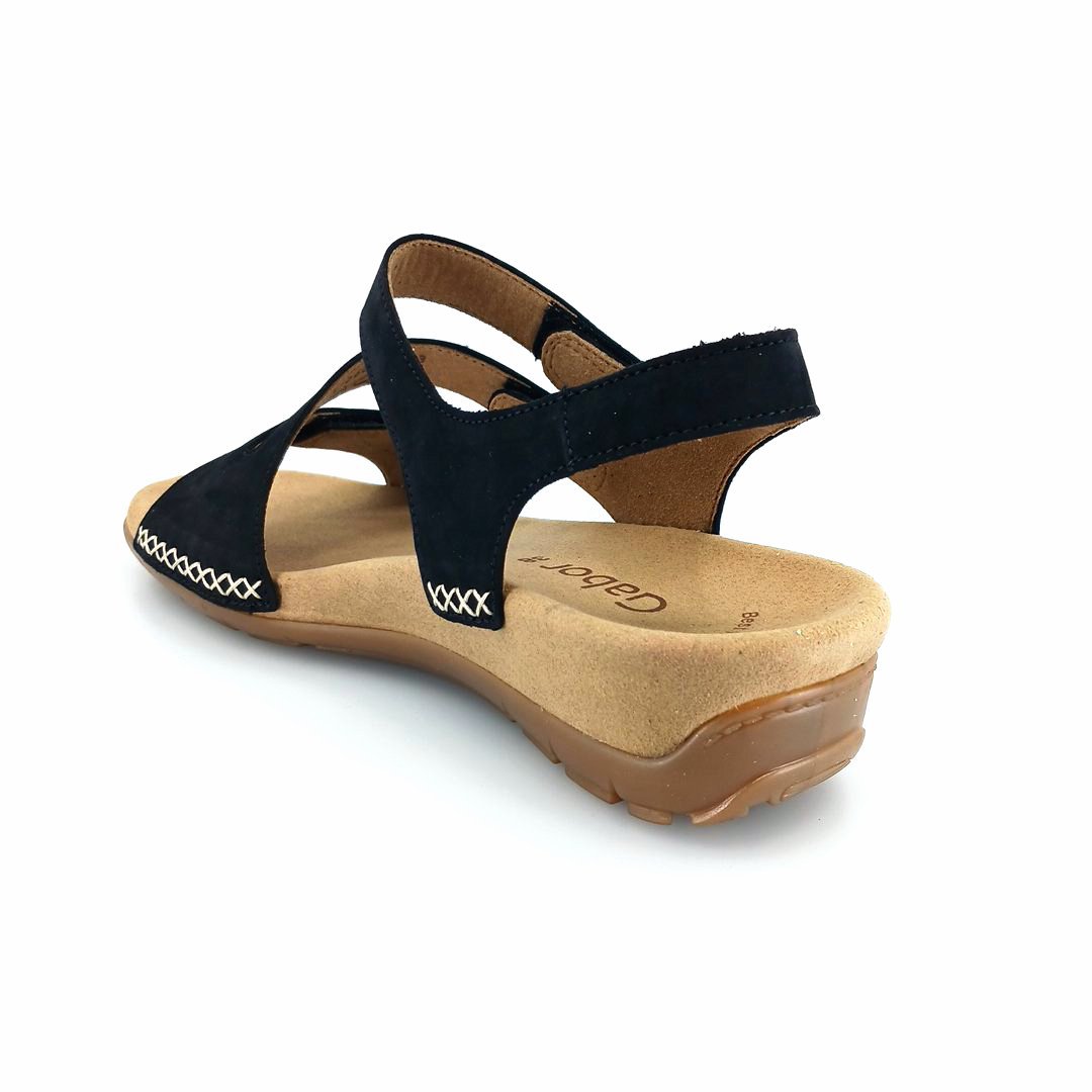 Gabor 43.734.17 γυναικεία πέδιλα (μαύρο δέρμα nubuck)