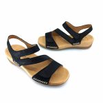 Gabor 43.734.17 γυναικεία πέδιλα (μαύρο δέρμα nubuck)