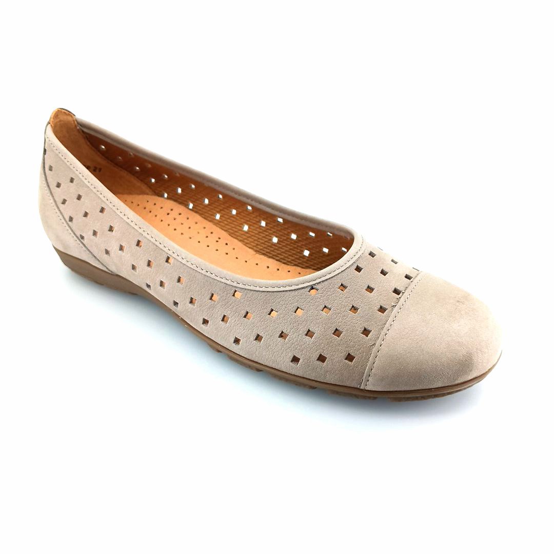 gabor-44.169.12-leinen-1 Gabor 44.169.12 μπαλαρίνες (πούρο δέρμα nubuck)