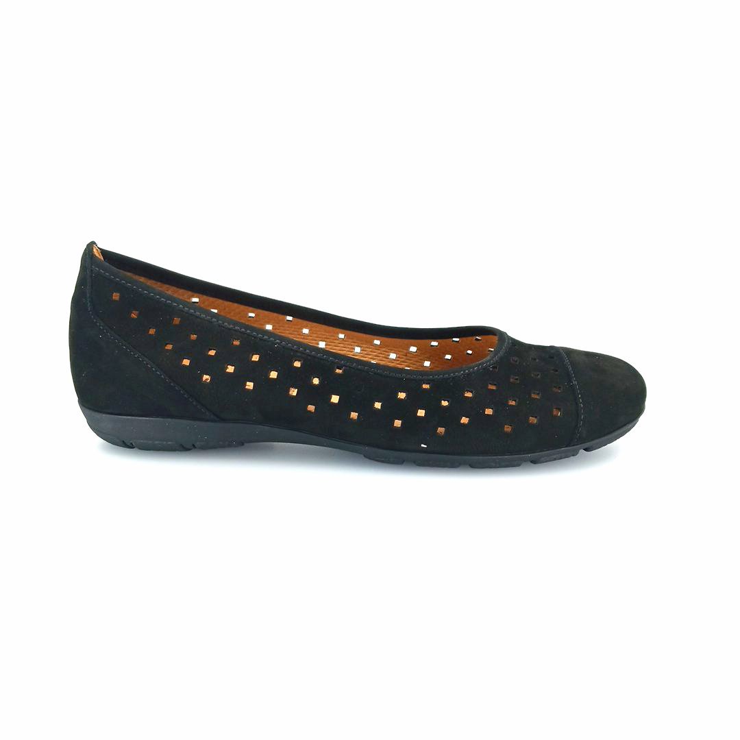 Gabor 44.169.17 μπαλαρίνες (μαύρο δέρμα nubuck)