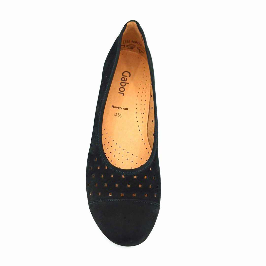 Gabor 44.169.17 μπαλαρίνες (μαύρο δέρμα nubuck)