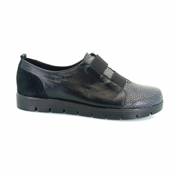 Boxer 52783 (μαύρο δέρμα) γυναικεία slip-on