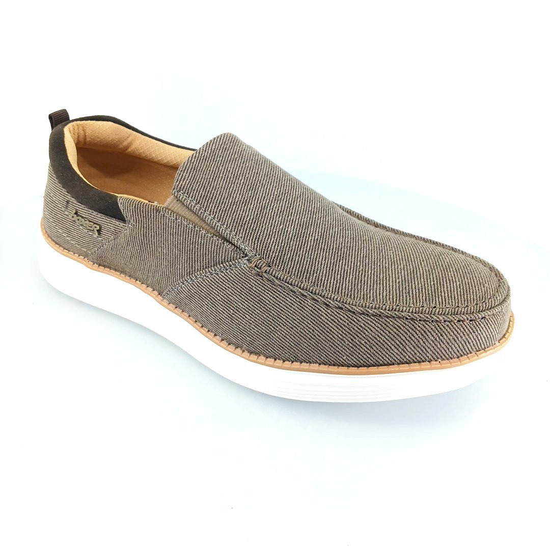 boxer-19286-brown-1 Boxer 19286 (καφέ ύφασμα) ανδρικά μοκασίνια