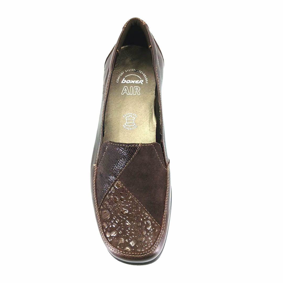 Boxer 52184 (καφέ δέρμα) γυναικεία slip-on