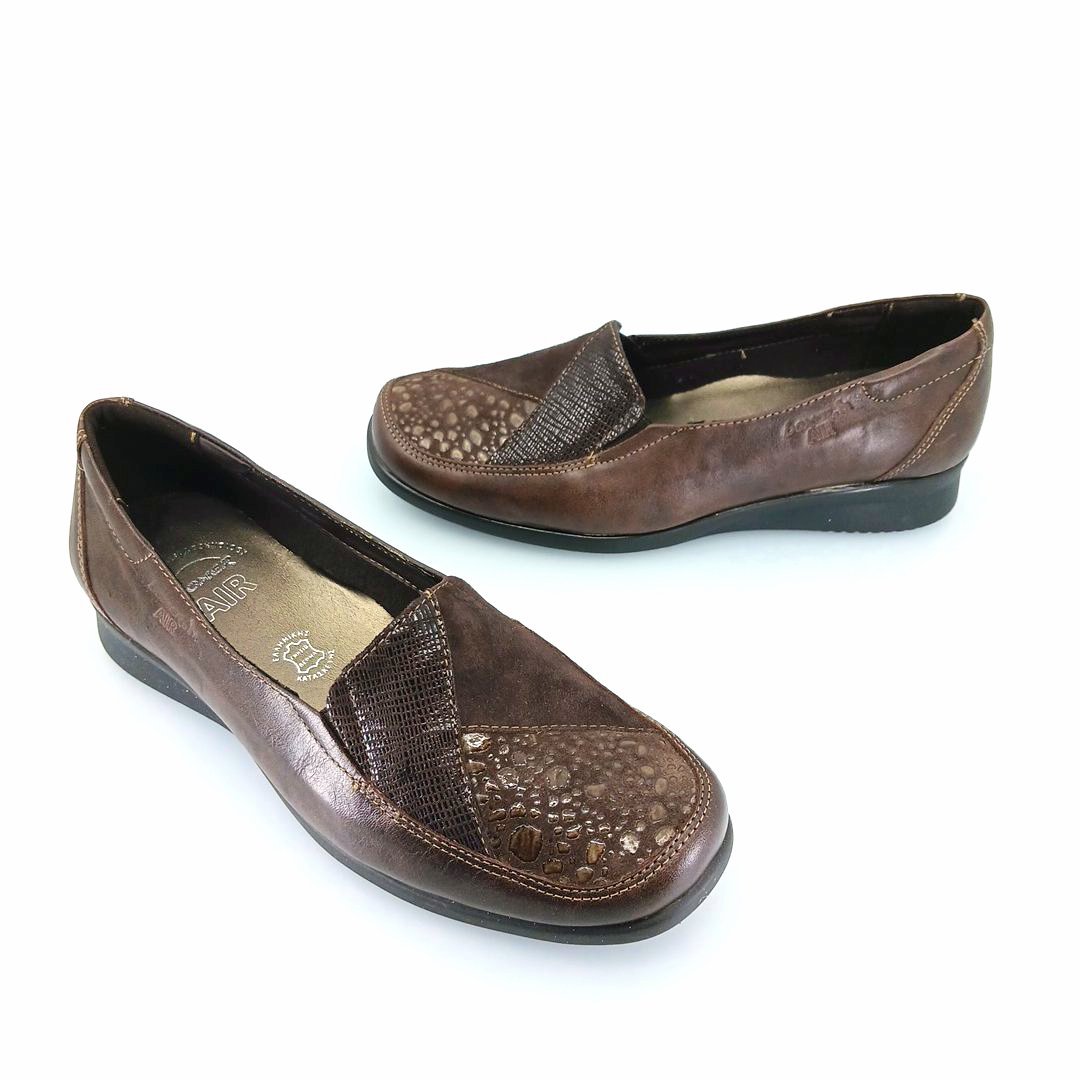 Boxer 52184 (καφέ δέρμα) γυναικεία slip-on