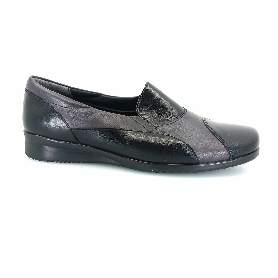 Boxer 52657 (μαύρο δέρμα) γυναικεία slip-on