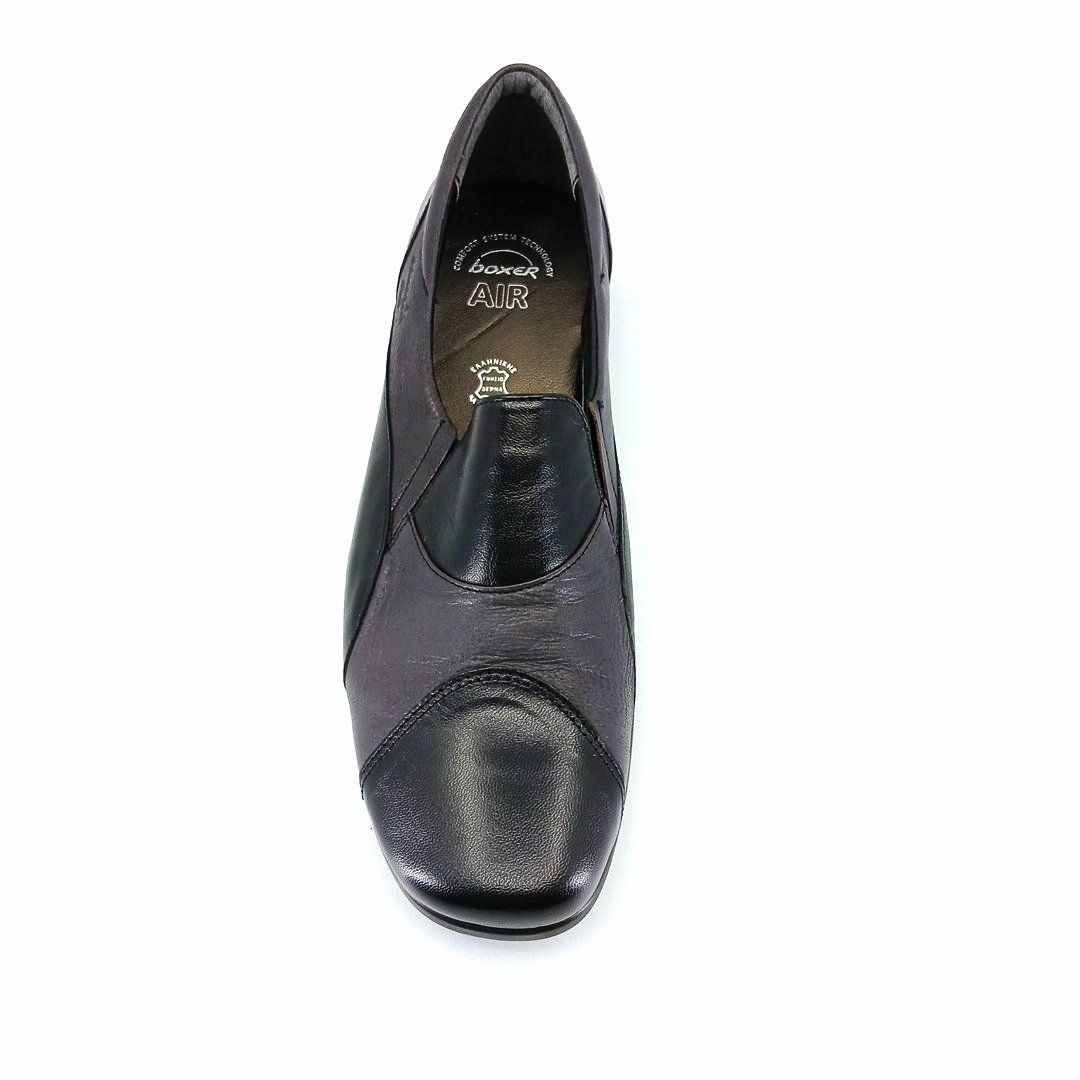 Boxer 52657 (μαύρο δέρμα) γυναικεία slip-on