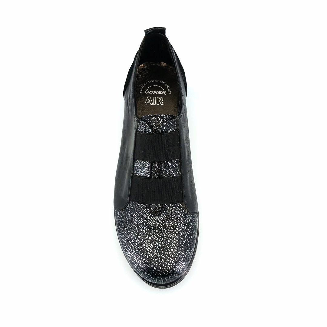 Boxer 52783 (μαύρο δέρμα) γυναικεία slip-on