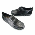 Boxer 52783 (μαύρο δέρμα) γυναικεία slip-on