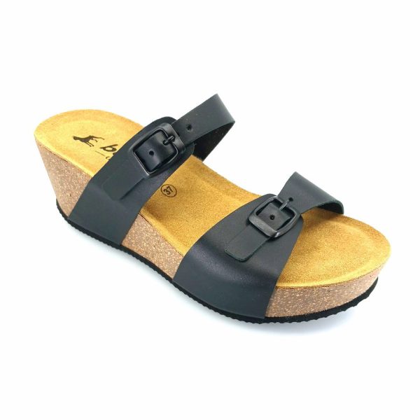 Boxer 97047 (μαύρο δέρμα) γυναικείες πλατφόρμες