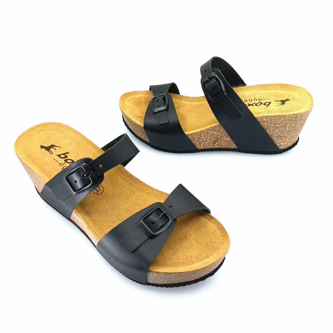 Boxer 97047 (μαύρο δέρμα) γυναικείες πλατφόρμες