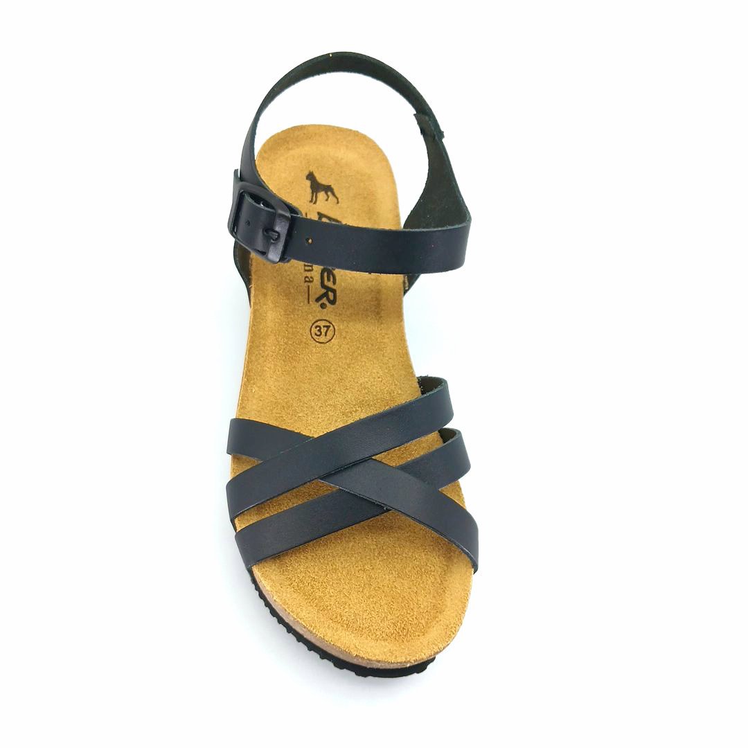 Boxer 97048 (μαύρο δέρμα) γυναικείες πλατφόρμες