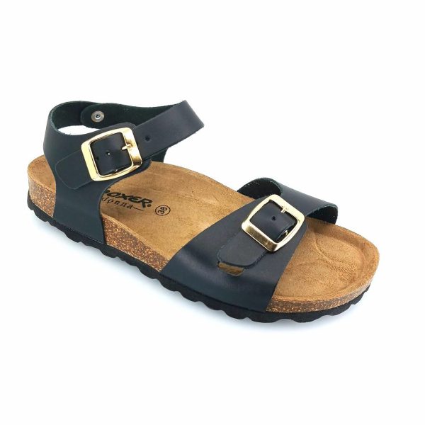 Boxer 97050 (μαύρο δέρμα) γυναικεία πέδιλα