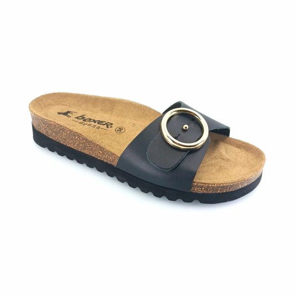 Boxer 97053 (μαύρο δέρμα) γυναικεία πέδιλα