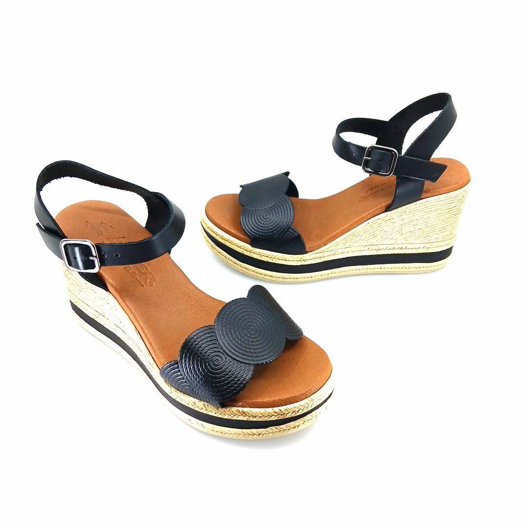 Boxer 97057 (μαύρο δέρμα) γυναικείες πλατφόρμες