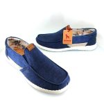 Boxer 19291 (μπλε ύφασμα) ανδρικά μοκασίνια