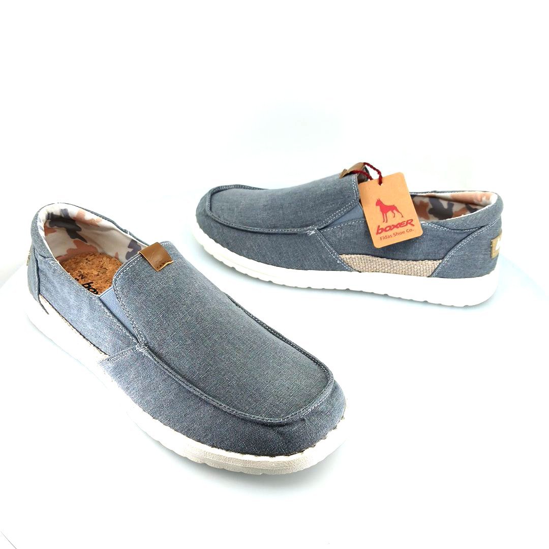 Boxer 19291 (γκρι ύφασμα) ανδρικά μοκασίνια