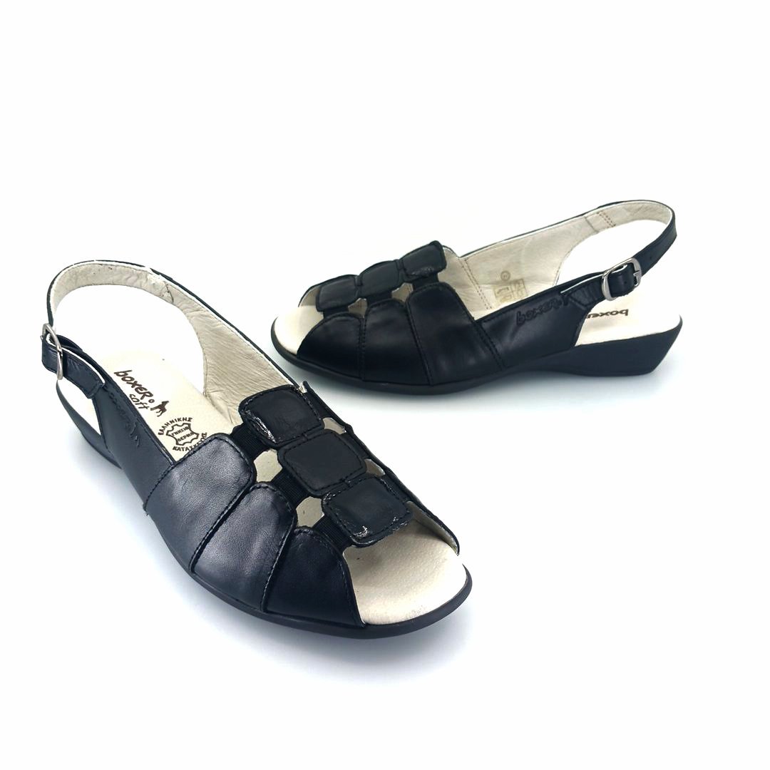 Boxer 52994 (μαύρο δέρμα) γυναικεία πέδιλα