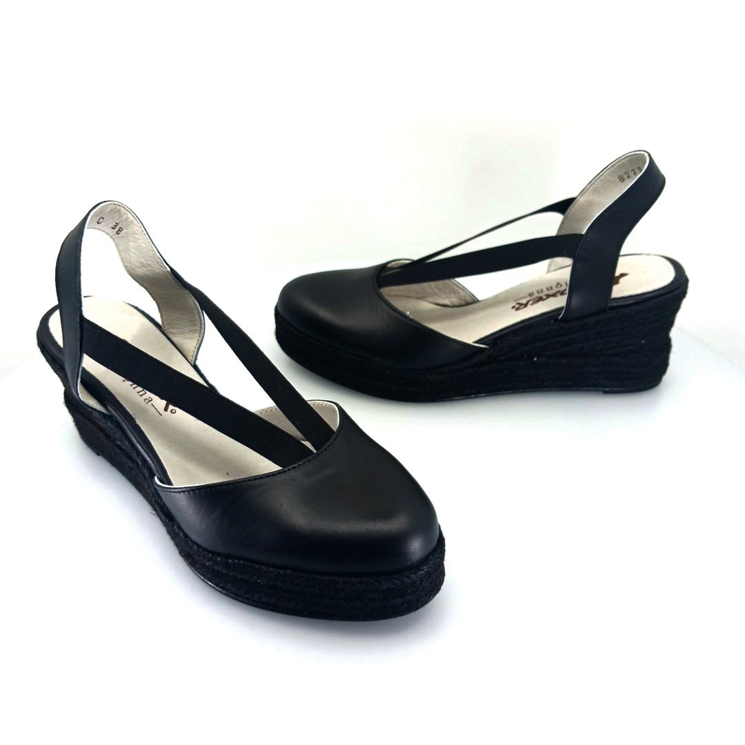 Boxer 82713 (μαύρο δέρμα) γυναικείες espadrilles