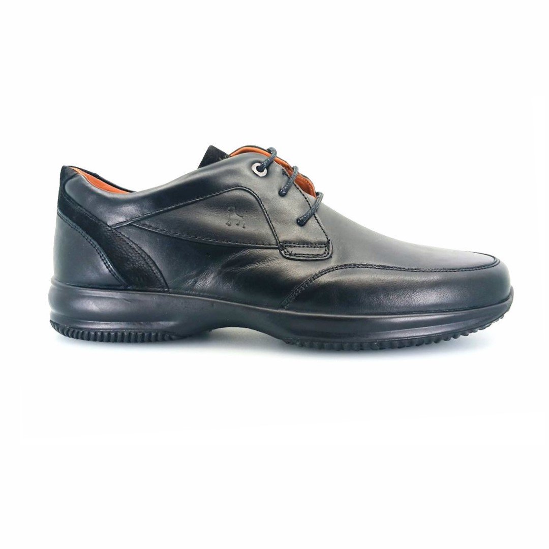 Boxer 12148 (μαύρo δέρμα) ανδρικά δετά