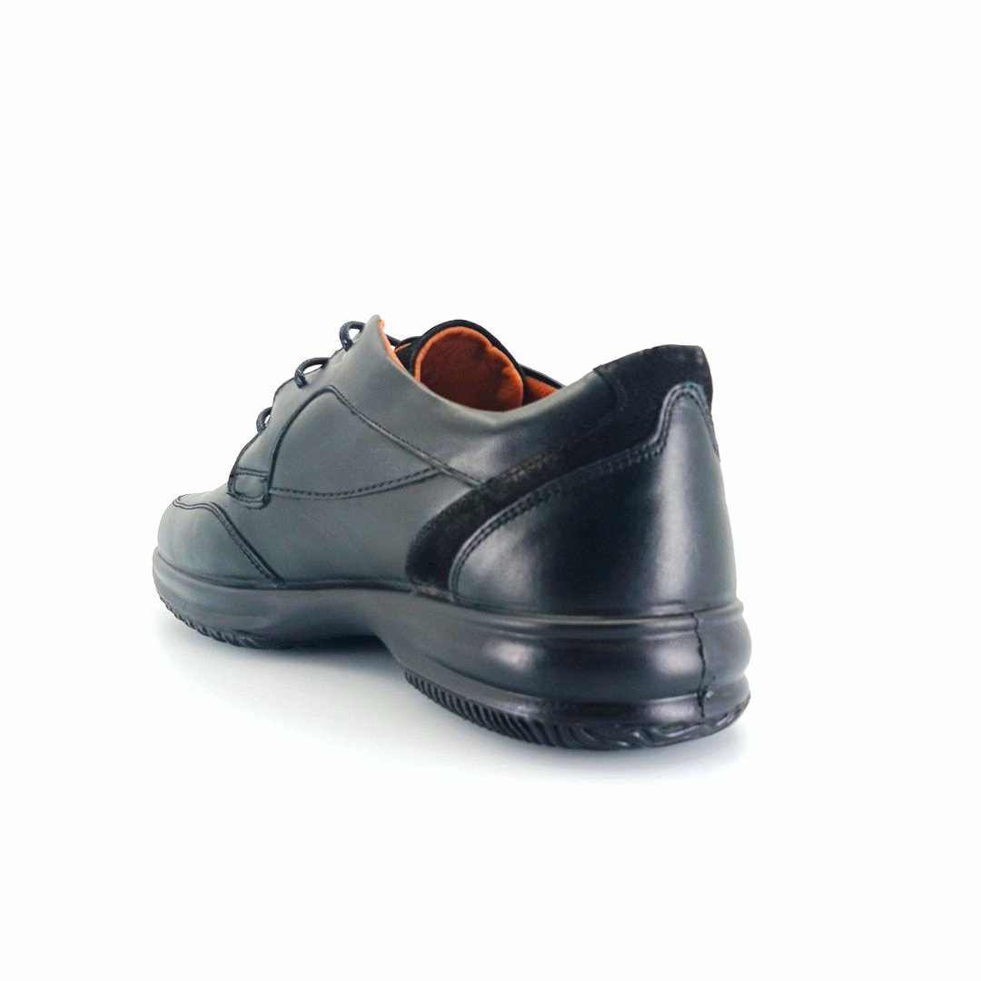Boxer 12148 (μαύρo δέρμα) ανδρικά δετά