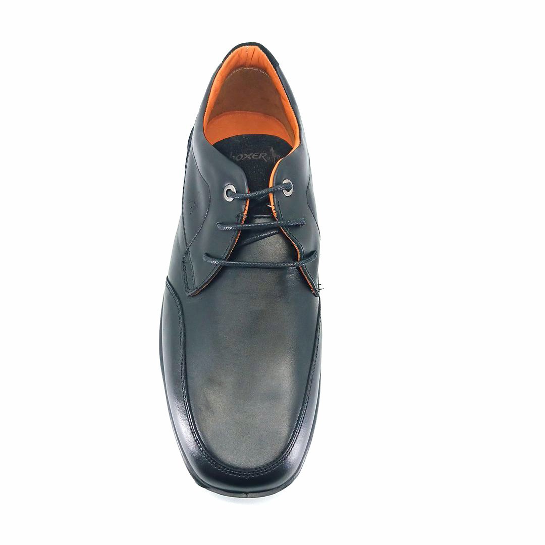 Boxer 12148 (μαύρo δέρμα) ανδρικά δετά