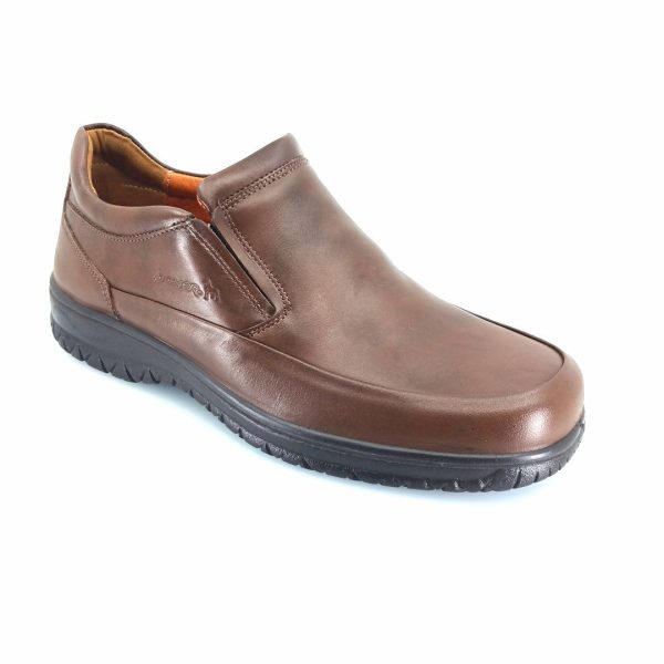 Boxer 14753 (καφέ δέρμα) ανδρικά slip-on