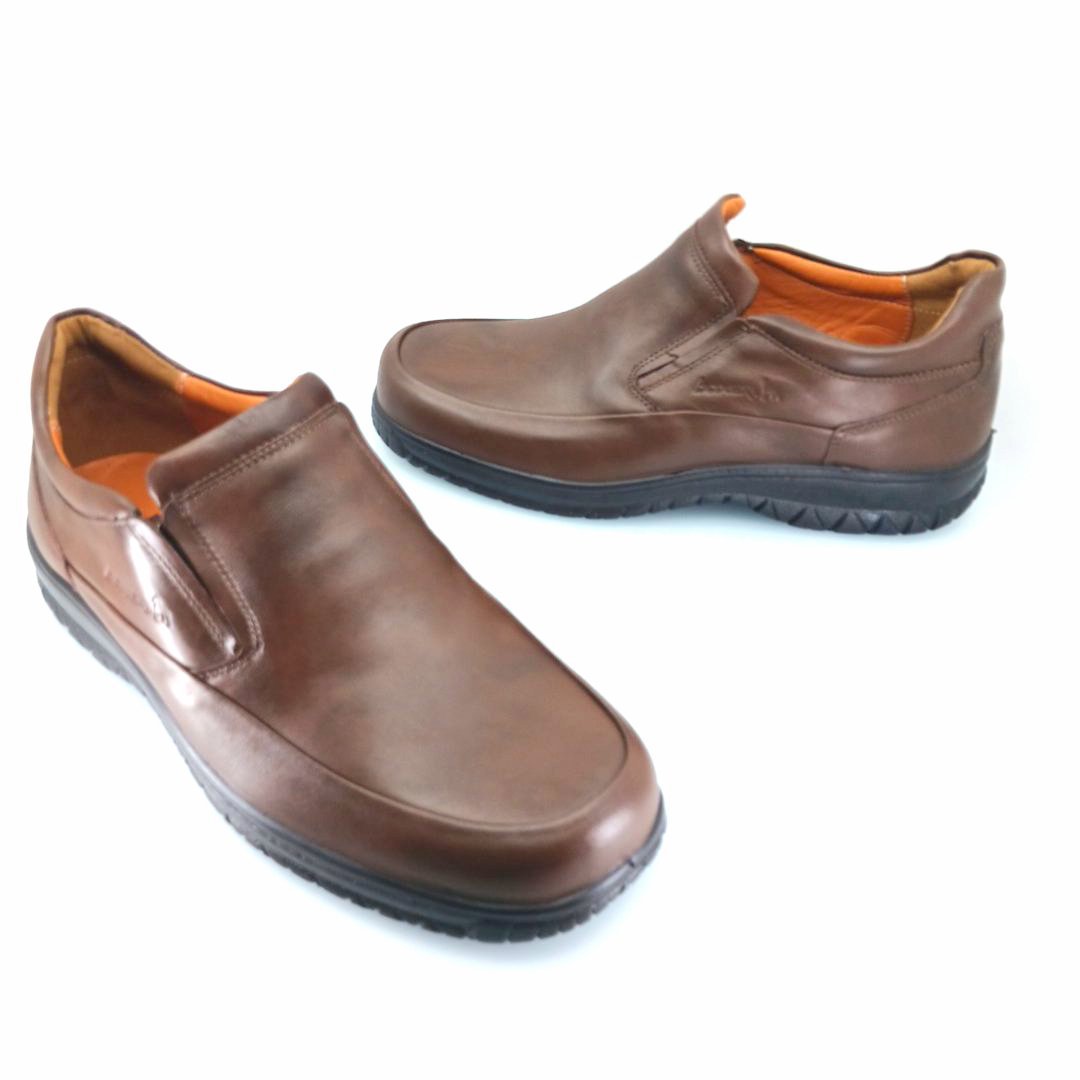 Boxer 14753 (καφέ δέρμα) ανδρικά slip-on