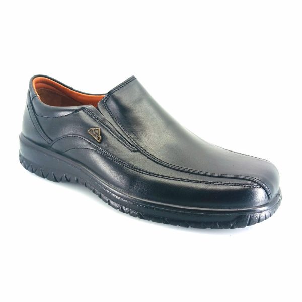 Boxer 14755 (μαύρο δέρμα) ανδρικά slip-on