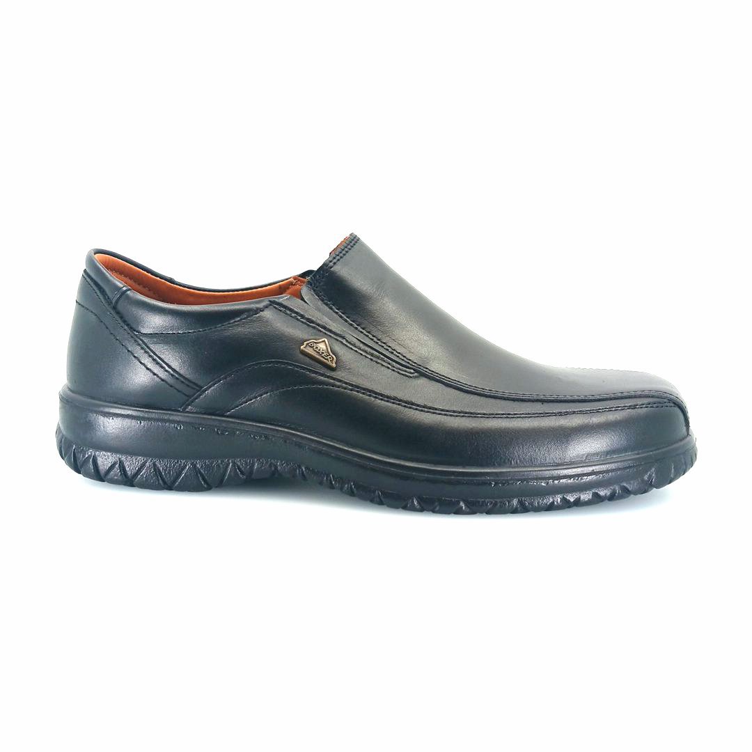 Boxer 14755 (μαύρο δέρμα) ανδρικά slip-on