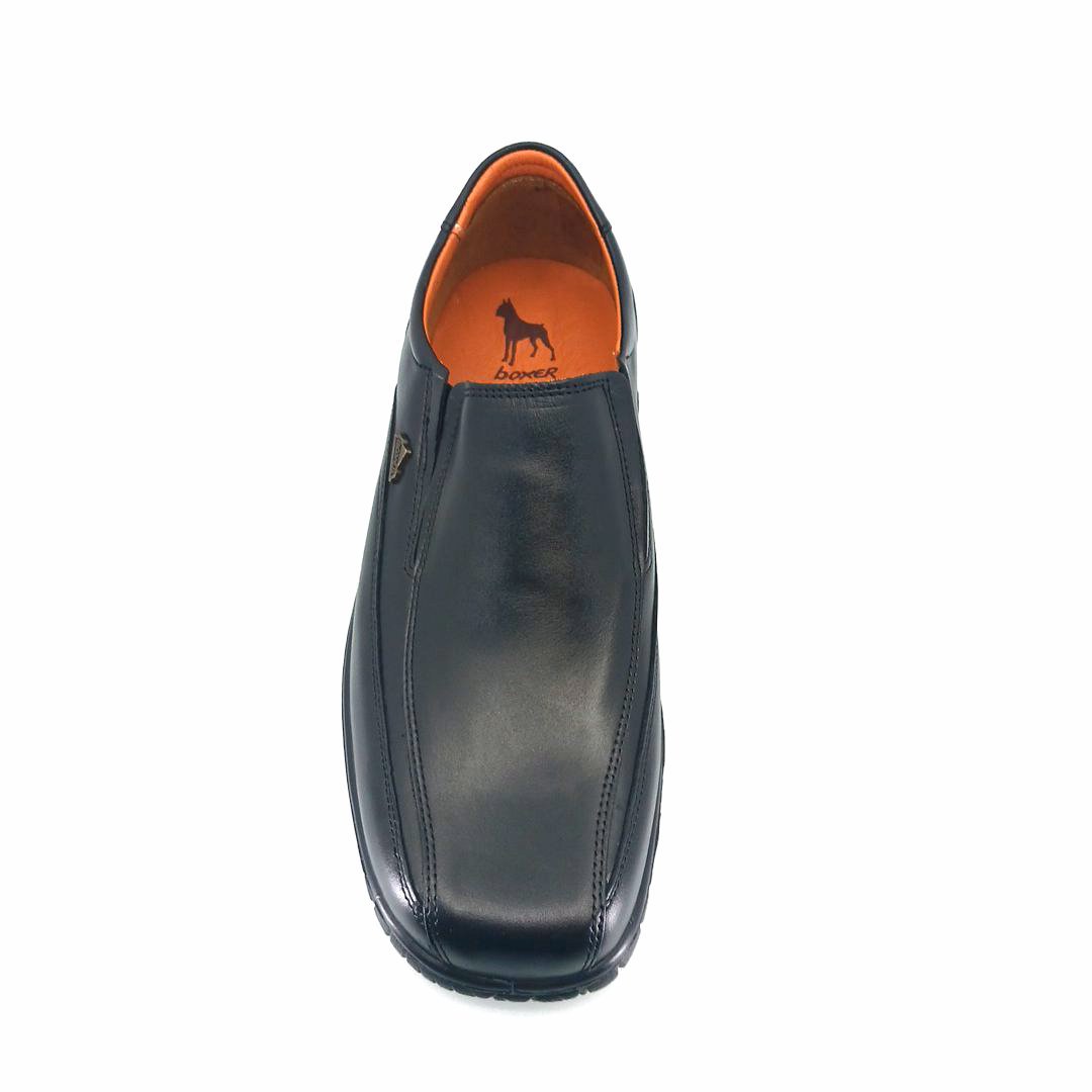 Boxer 14755 (μαύρο δέρμα) ανδρικά slip-on