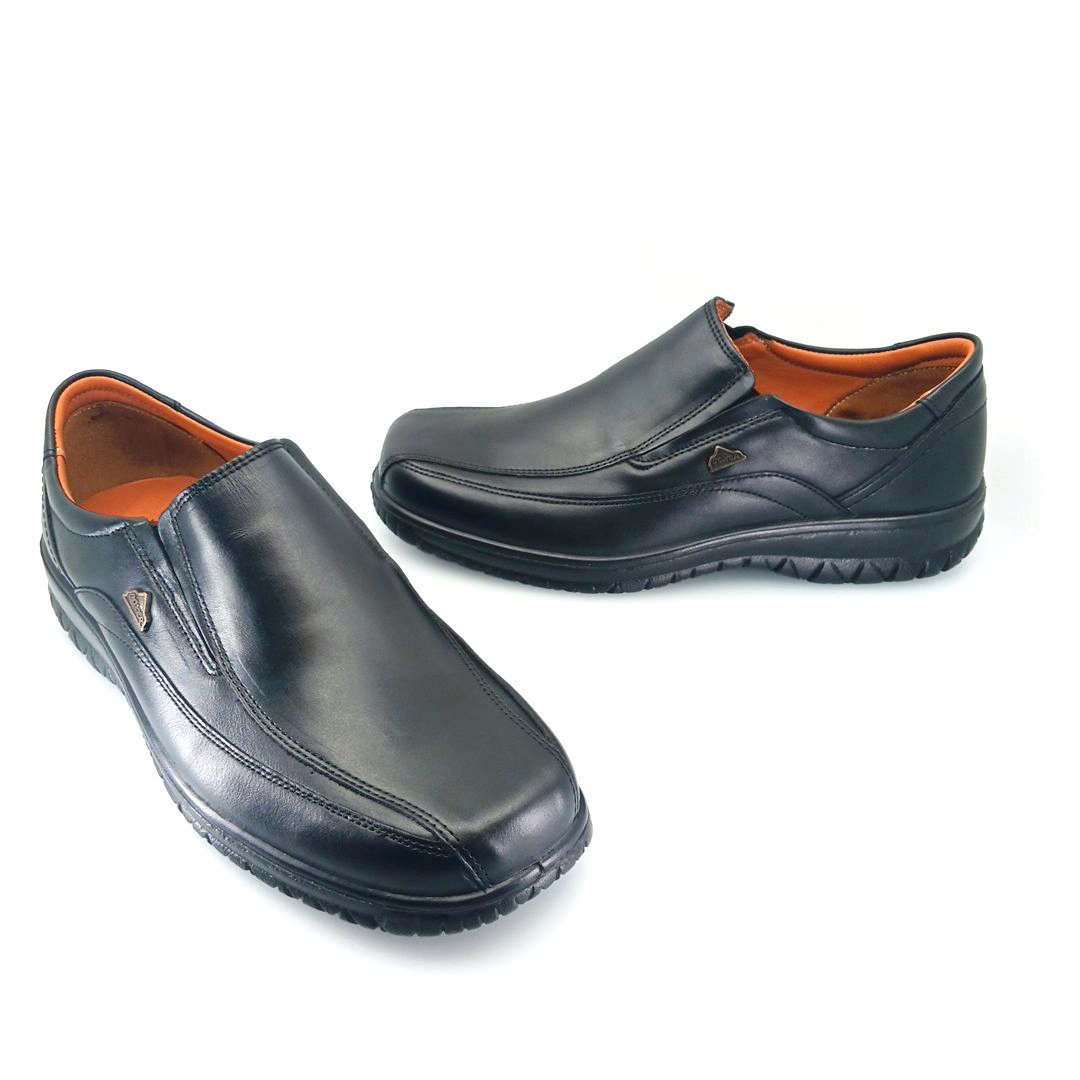 Boxer 14755 (μαύρο δέρμα) ανδρικά slip-on
