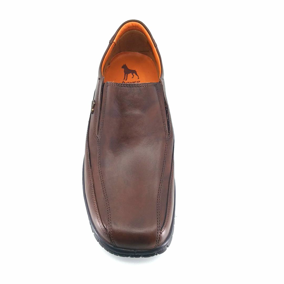 Boxer 14755 (καφέ δέρμα) ανδρικά slip-on