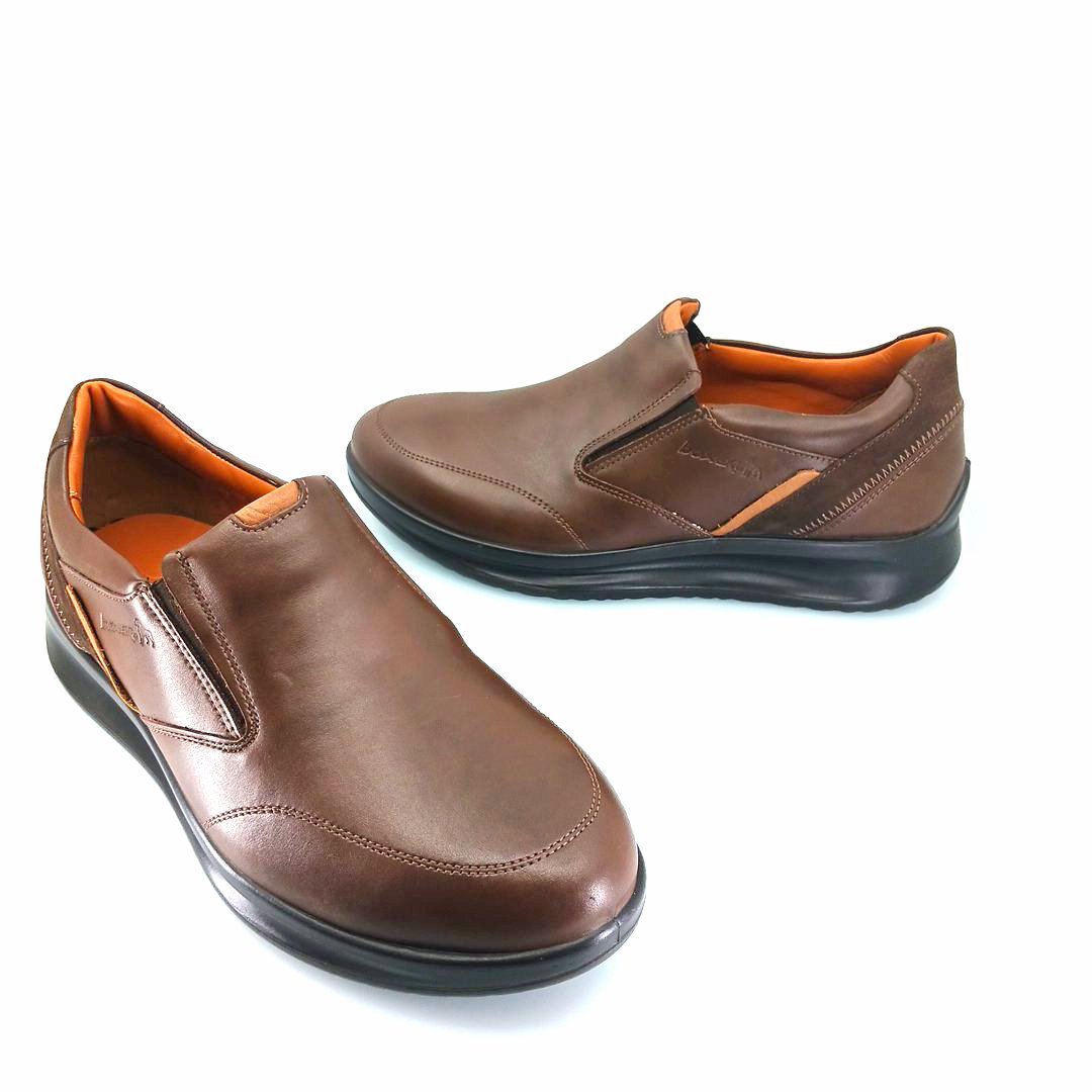 Boxer 16539 (καφέ δέρμα) ανδρικά slip-on