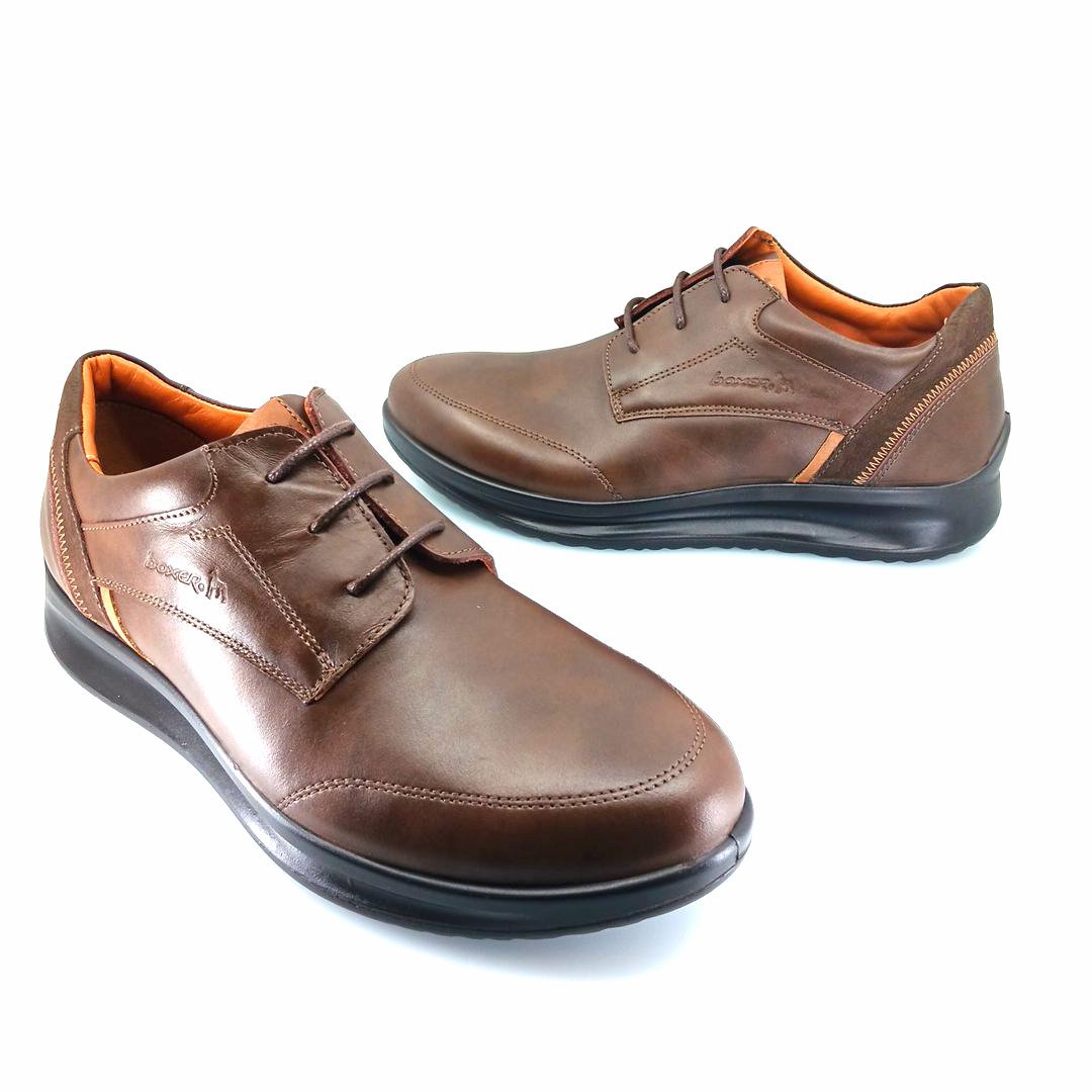 Boxer 16540 (καφέ δέρμα) ανδρικά δετά