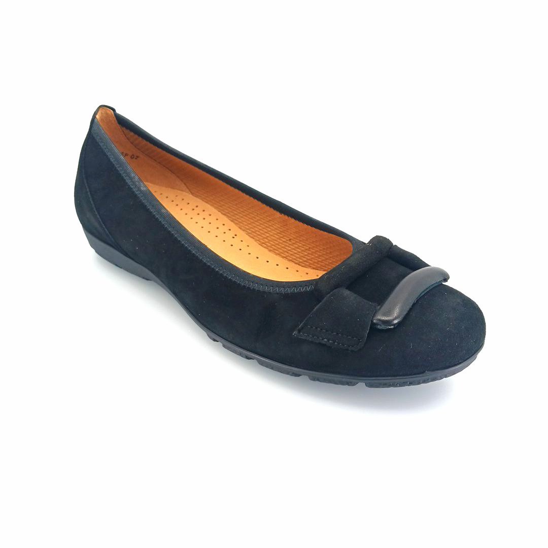 Gabor 166.17 μπαλαρίνες (μαύρο δέρμα suede)