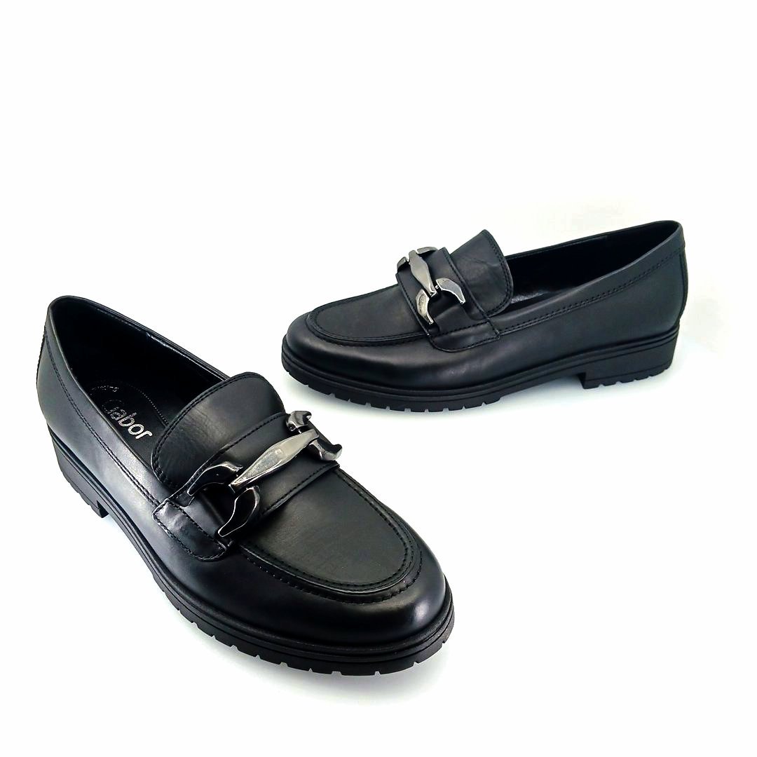 Gabor 251.27 horsebit loafers (μαύρο δέρμα)