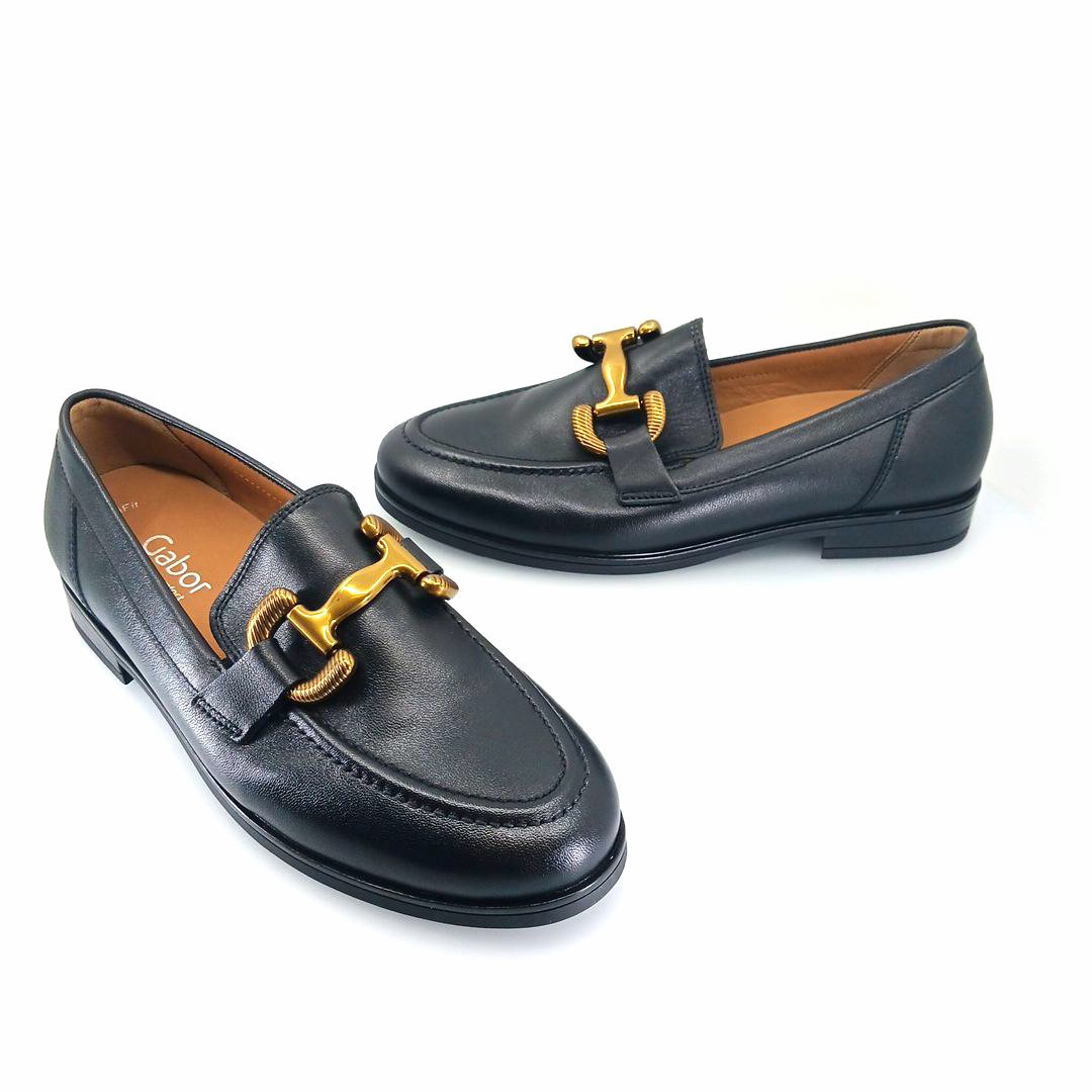 Γυναικεία Gabor horsebit loafers 422.27 (μαύρο)