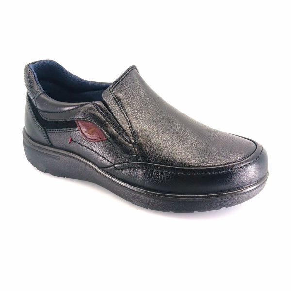 Luisetti 31010 (μαύρο δέρμα) ανδρικά slip-on