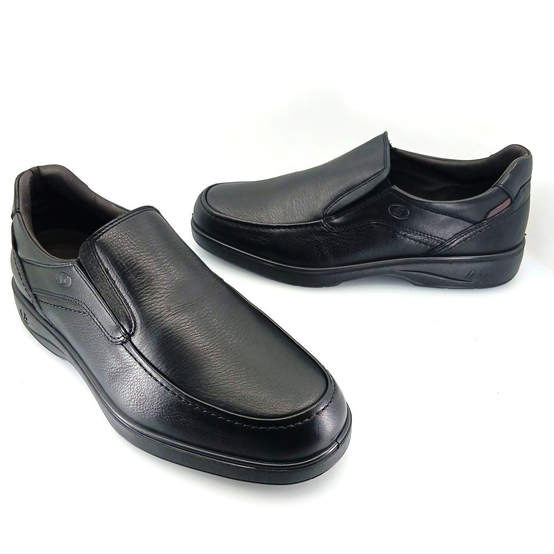 Luisetti 37703 (μαύρο δέρμα) ανδρικά slip-on