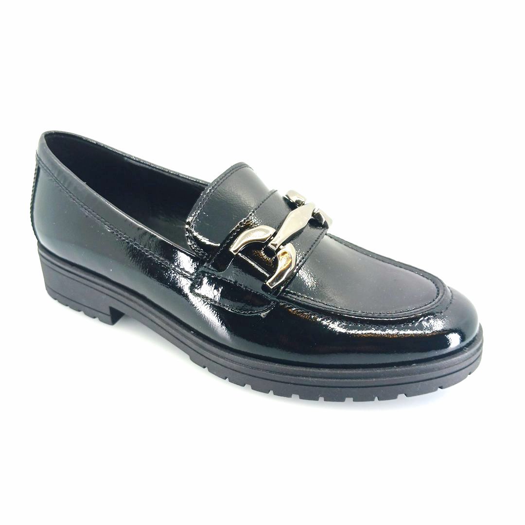 Gabor 55.251.97-patent-1 Gabor 251.97 horsebit lug loafers (μαύρο λουστρίνι)