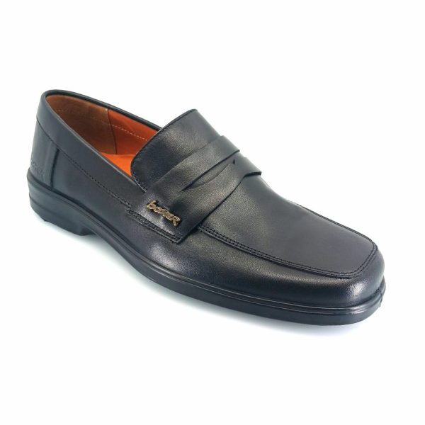 Boxer 13805 (μαύρο δέρμα) ανδρικά penny loafers
