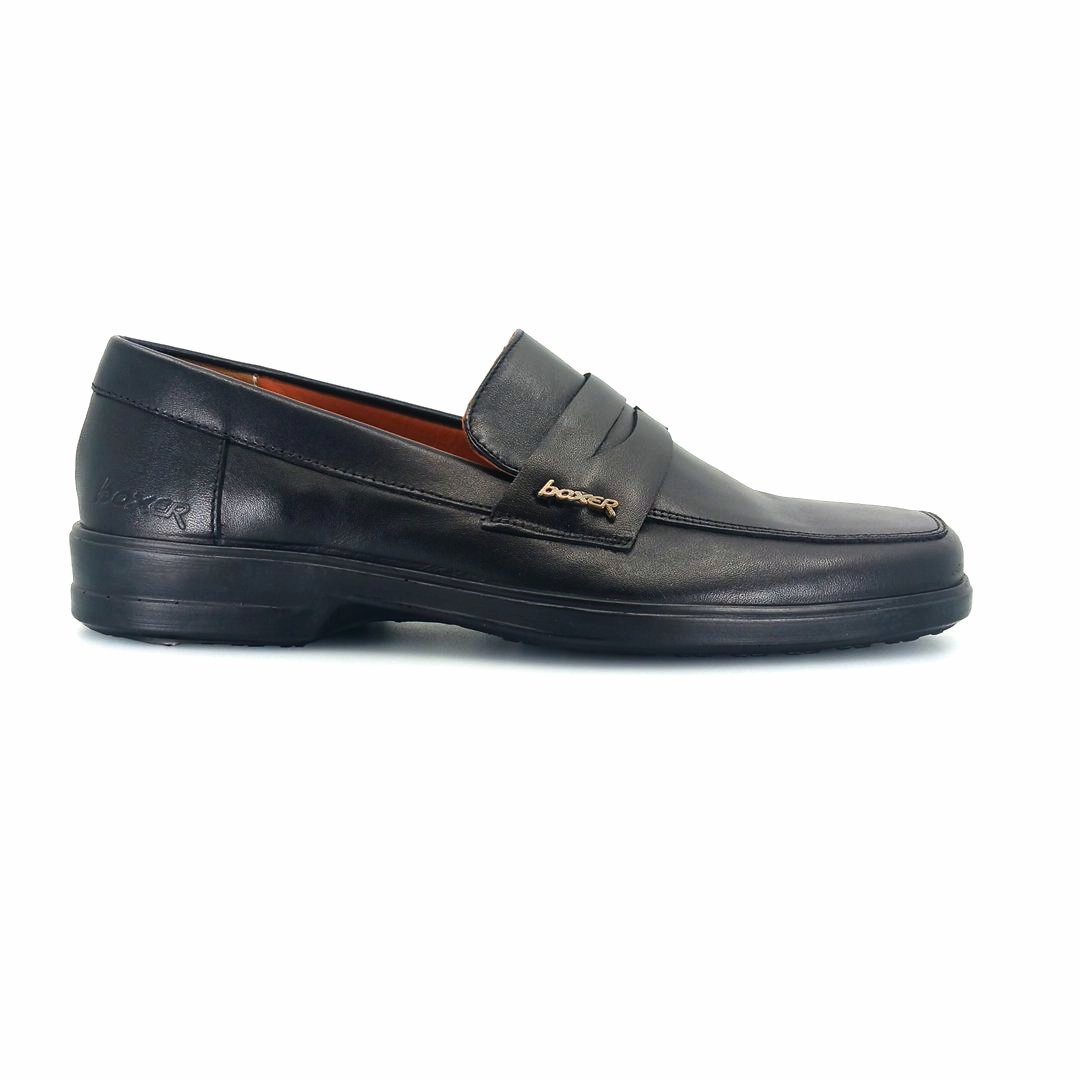 Boxer 13805 (μαύρο δέρμα) ανδρικά penny loafers