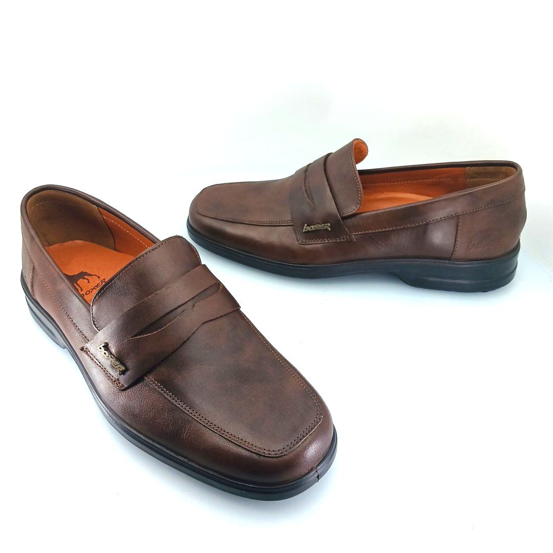 Boxer 13805 (καφέ δέρμα) ανδρικά penny loafers
