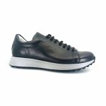 Boxer 44009 (μαύρο δέρμα) ανδρικά δετά sneakers
