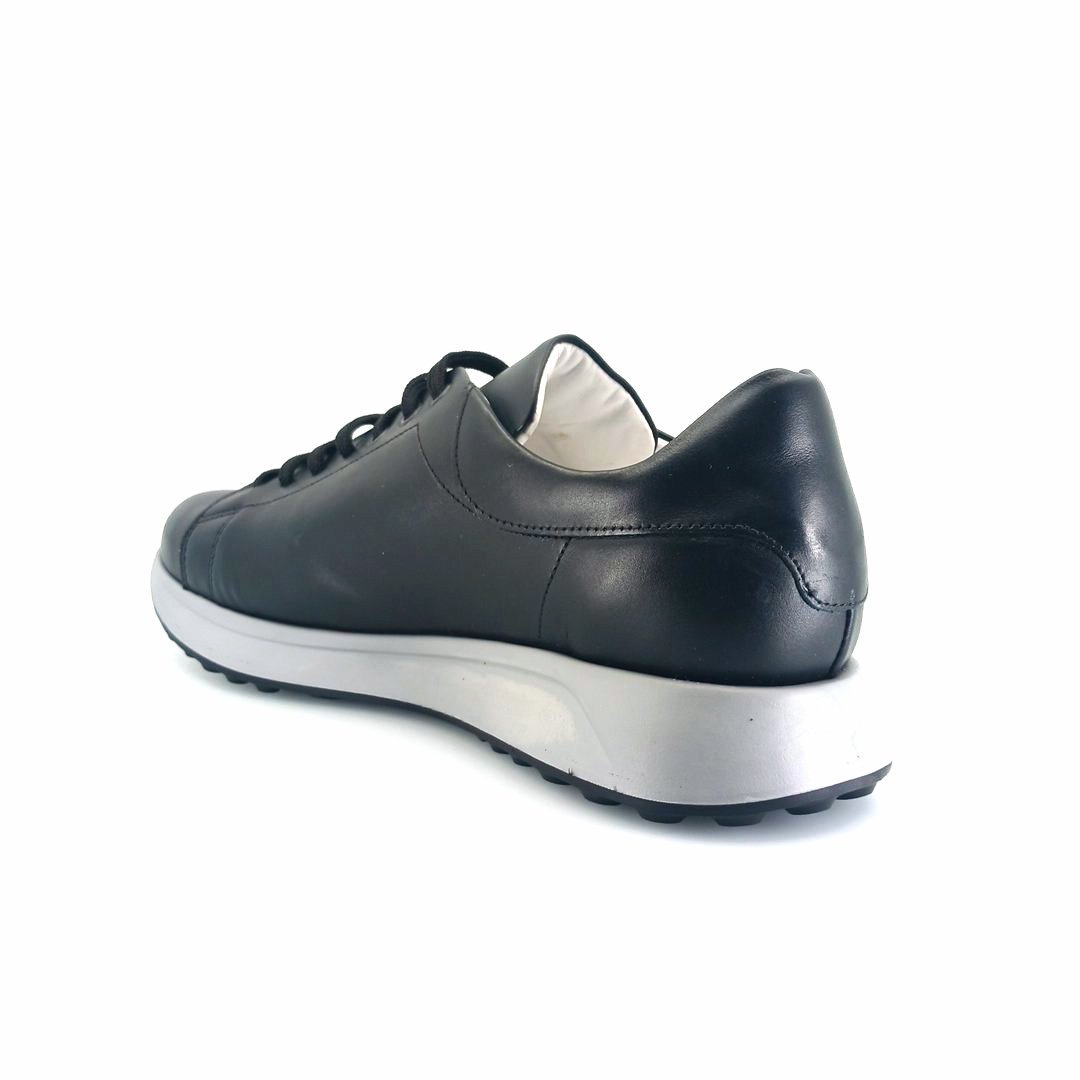 Boxer 44009 (μαύρο δέρμα) ανδρικά δετά sneakers